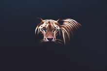 Abstract Image Of A Tiger, Fractal Tiger Illustration