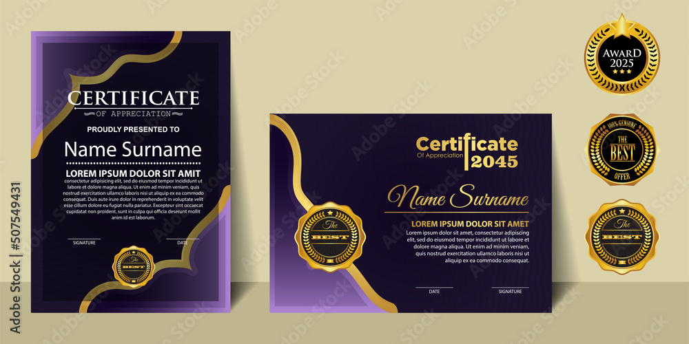 Modern Design Certificate layout concept. Simple elegant and luxurious ...