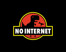 No Internet T-Shirt Design Vector Jurassic Park Jurassic World Browsers Game Dino Illustration