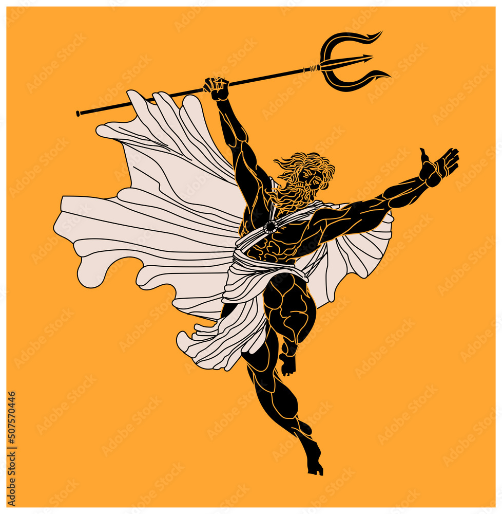 poseidon neptune greek mythology sea god Stock Vector | Adobe Stock