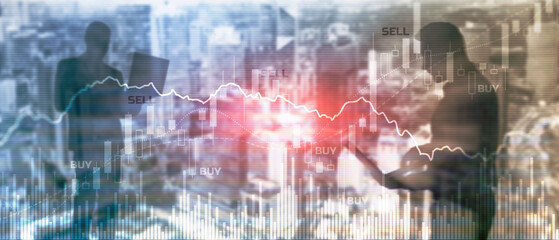 Poster - Trading Investment Economics concept. Trade concept. Stock market background