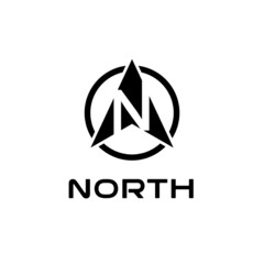 Sticker - North navigation logo design template