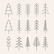 © HFZ13 - Set of Minimal line art pine tree icon creative design