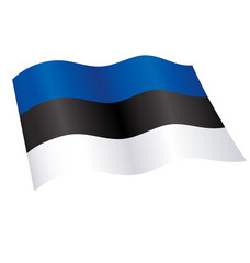 Wall Mural - flying estonian flag of estonia