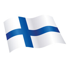 Wall Mural - flying finnish flag of finland suomi