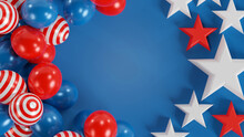 4th Of July Independence Day Background, 3d Rendering