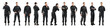 © New Africa - Collage of professional security guard on white background. Banner design