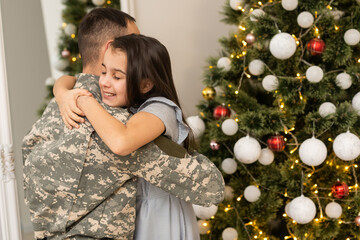 Military Man and his daughter for christmas