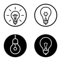 Poster - Lightbulbs1-3 Flat Icon Set Isolated On White Background