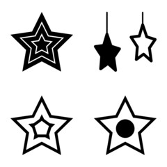 Wall Mural - Stars Flat Icon Set Isolated On White Background