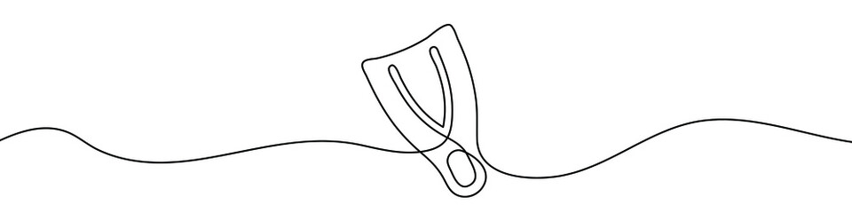 Wall Mural - continuous line drawing of flippers. flippers one line icon. one line drawing background. vector ill