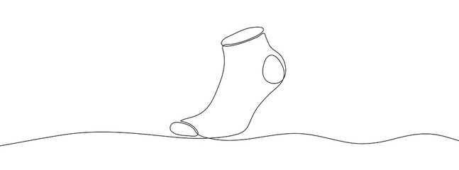 Wall Mural - continuous line drawing of socks. socks one line icon. one line drawing background. vector illustrat