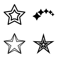 Wall Mural - Stars1-2starfall Flat Icon Set Isolated On White Background