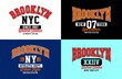 Set Brooklyn vintage design graphic typography for t-shirt