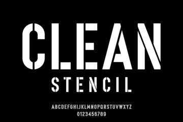 Wall Mural - condensed stencil alphabets display font vector