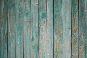 Sticker - Old blue weathered wooden fence texture background . old wooden planks background