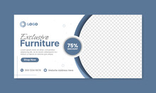 Modern Furniture Web Banner Template,social Media And Web Advertising.