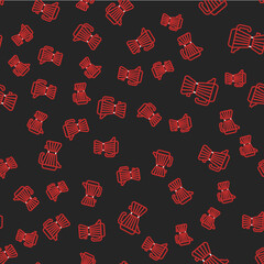 Canvas Print - Line Coffee maker moca pot icon isolated seamless pattern on black background. Vector