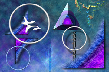 Wall Mural - modern abstract with geometric figures