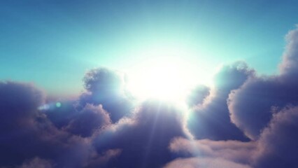 Wall Mural - fly over sunset clouds 4k