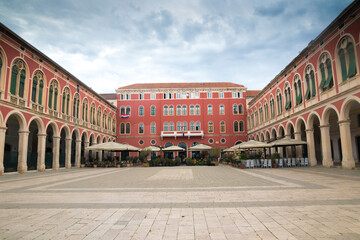 Wall Mural - Republic Square, Prokurativa, in Split town on Adriatic sea, Croatia