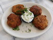 Fried zucchini patties or courgette balls