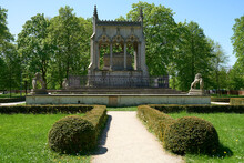 Path To Potocki Mausoleum In Park At Wilanow In Warsaw City, Poland