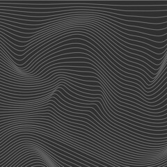 Wall Mural - Relief black and white background with optical illusion of distortion.