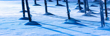 Blue Pond Snow Banner Background
