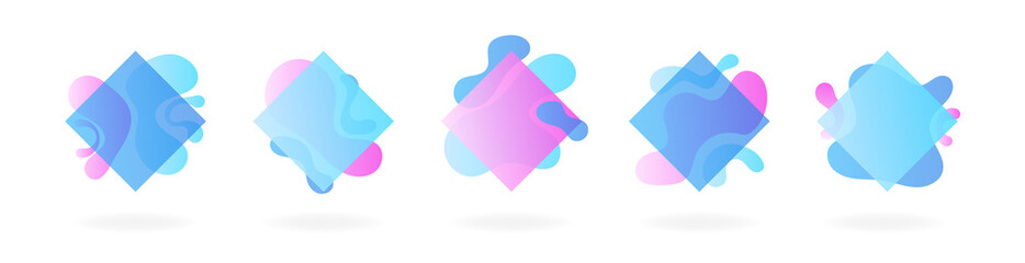 Fluid abstract background set with different form. Background for presentation product or odject. Vector illustration