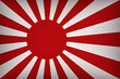 Wojenna flaga Japonii . Bandera Imperialnej Marynarki Wojennej . Obraz malowany na płótnie .