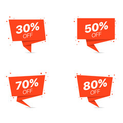 Wall Mural - Discount vector red label set