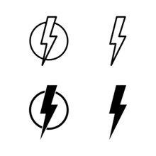 Lightning Icons Vector. Electric Sign And Symbol. Power Icon. Energy Sign