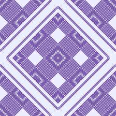 Wall Mural - Vector pattern in a square for design of headscarf, hijab, napkin, tablecloth. 2 colors, lilac purple tone. Abstract geometric pattern