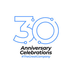 Sticker - 30 years anniversary logo celebrations concept