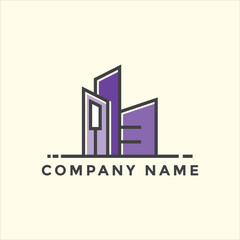 Canvas Print - Modern building logo illustration design