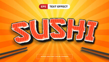 Sushi Text Effect Editable Japan And Food Text Style