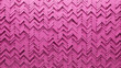 © RocknRoller Studios - Semigloss Tiles arranged to create a 3D wall. Herringbone, Futuristic Background formed from Pink blocks. 3D Render