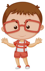 Poster - Cute boy cartoon character on white background