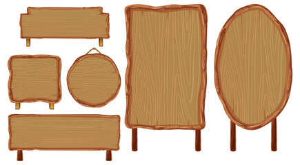 Sticker - Set of different wooden sign boards