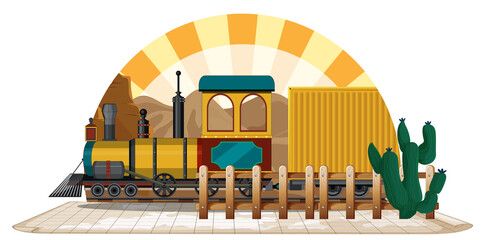 Wall Mural - Train with natural scene
