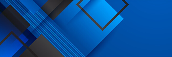 Black and blue abstract banner background