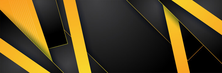 Black and yellow abstract banner background
