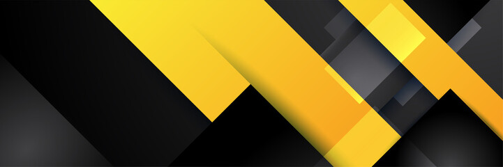 Black and yellow abstract banner background