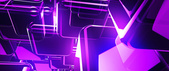 Wall Mural - Futuristic technology background. Trendy metaverse purple, blue technology background.