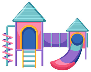 Poster - A children playground slide set on white background