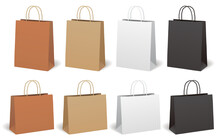 Paper Bag Mockup Vector Set, 紙袋のモックアップ