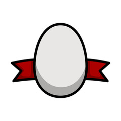 Poster - Easter Egg With Ribbon Icon