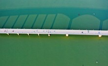 Guangxi Map Of Rongan: Green River And A Straight Long Bridge