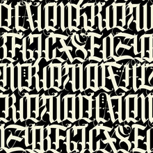 Vector Seamless Pattern Of Capital Gothic Letters
